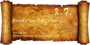 Kovács Tícia névjegykártya